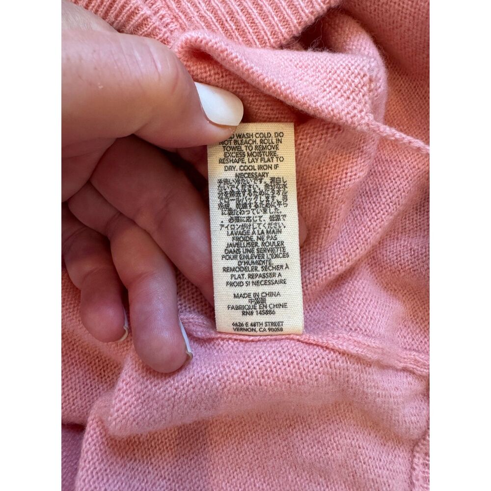 The Great The College Cardigan Petal Pink 100% Cashmere Small Oversized Boxy - Picture 7 of 7